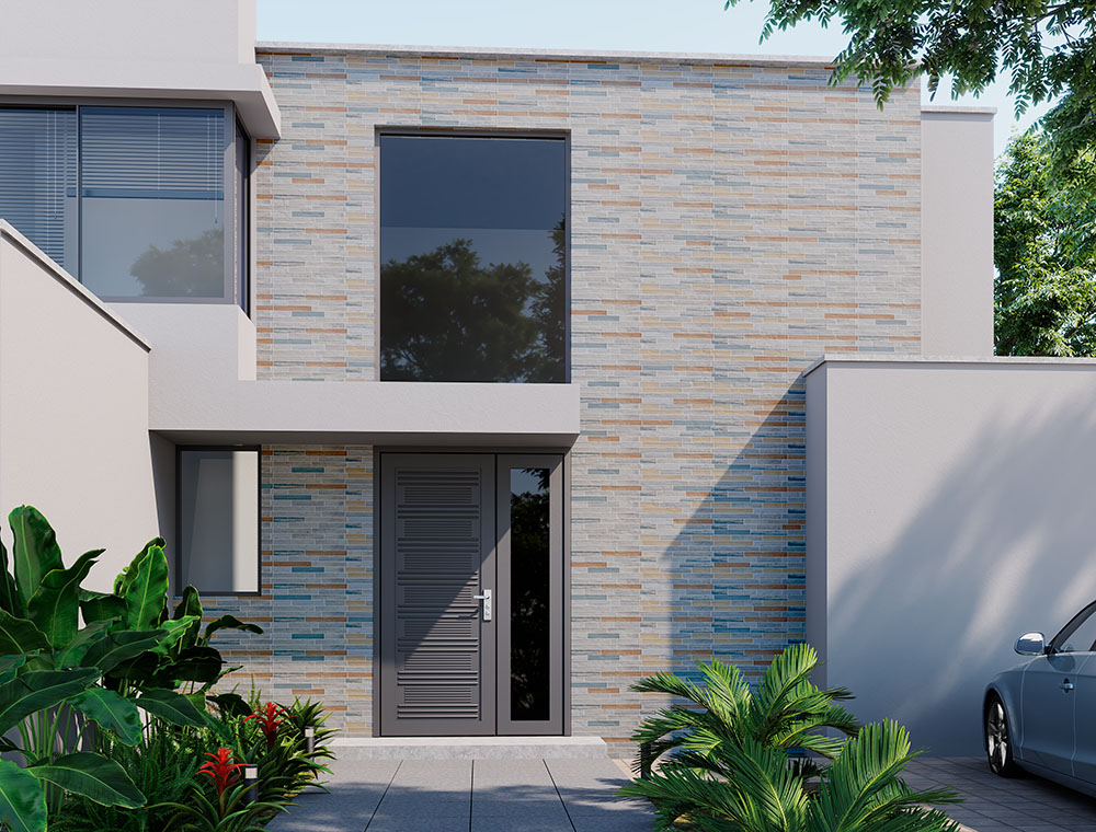 Fachada 2 pisos con mallas